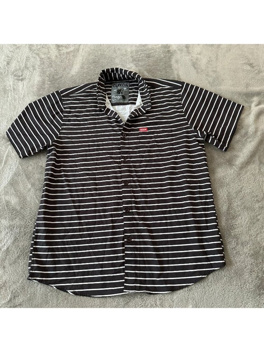 Dixxon Flannel Co Fast Lane Lightweight Short Sleeve Shirt Men's LARGE Striped